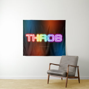 SlipperyJoe's throb rainbow-like gradient thick ca Tapestry
