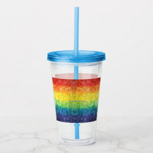 SlipperyJoe's tie-dyed flag rainbow pressed into s Acrylic Tumbler