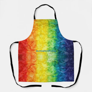 SlipperyJoe's tie-dyed flag rainbow pressed into s Apron