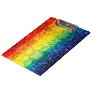 SlipperyJoe's tie-dyed flag rainbow pressed into s Clipboard