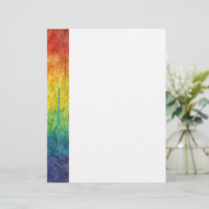 SlipperyJoe's tie-dyed flag rainbow pressed into s Custom Letterhead