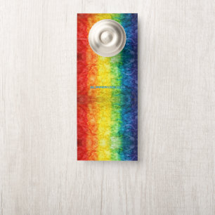 SlipperyJoe's tie-dyed flag rainbow pressed into s Door Hanger