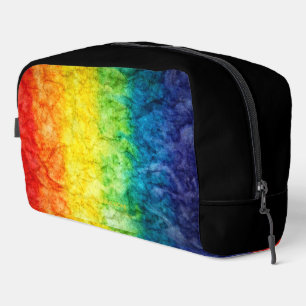SlipperyJoe's tie-dyed flag rainbow pressed into s Dopp Kit