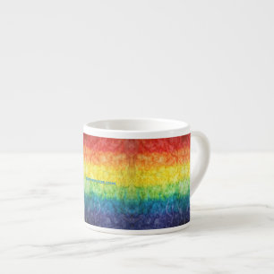 SlipperyJoe's tie-dyed flag rainbow pressed into s Espresso Cup