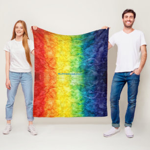 SlipperyJoe's tie-dyed flag rainbow pressed into s Fleece Blanket