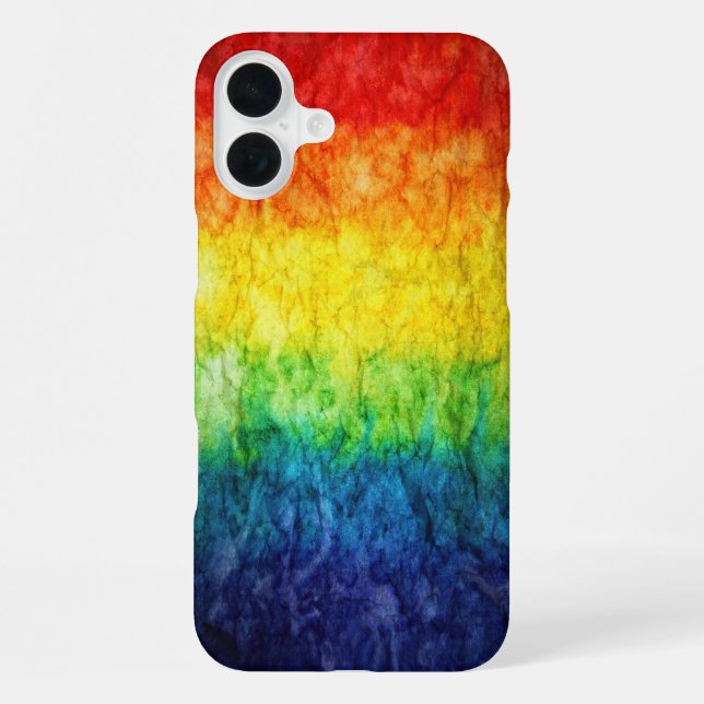 SlipperyJoe's tie-dyed flag rainbow pressed into s iPhone Case (Back)