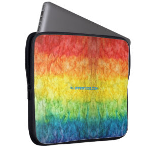 SlipperyJoe's tie-dyed flag rainbow pressed into s Laptop Sleeve