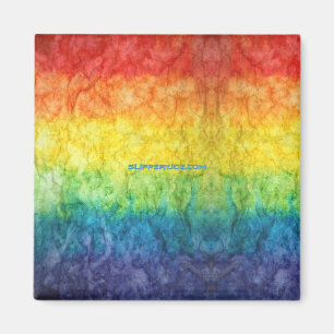 SlipperyJoe's tie-dyed flag rainbow pressed into s Magnet