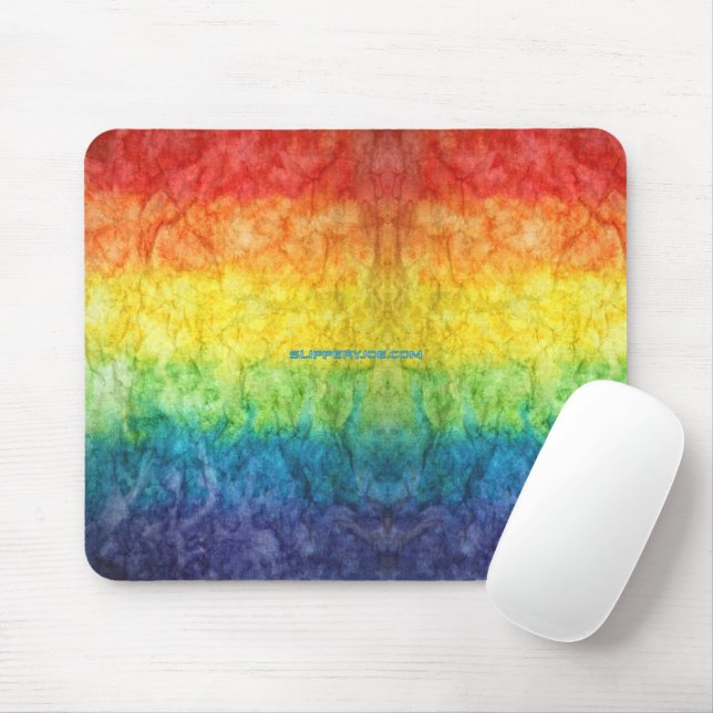 SlipperyJoe's tie-dyed flag rainbow pressed into s Mouse Pad (With Mouse)
