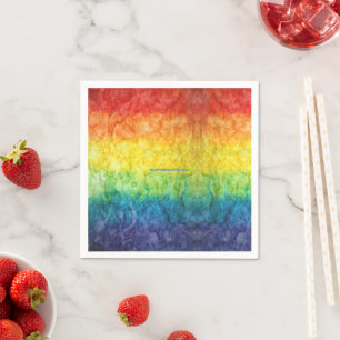 SlipperyJoe's tie-dyed flag rainbow pressed into s Napkin