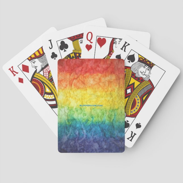 SlipperyJoe's tie-dyed flag rainbow pressed into s Playing Cards (Back)