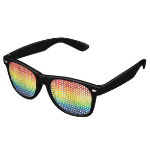 SlipperyJoe's tie-dyed flag rainbow pressed into s Retro Sunglasses
