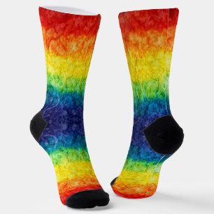 SlipperyJoe's tie-dyed flag rainbow pressed into s Socks