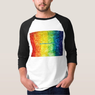 SlipperyJoe's tie-dyed flag rainbow pressed into s T-Shirt