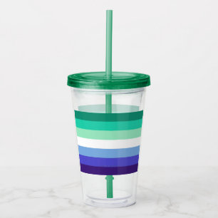 SlipperyJoe's trans-inclusive gay men's flag palet Acrylic Tumbler