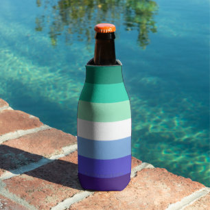 SlipperyJoe's trans-inclusive gay men's flag palet Bottle Cooler