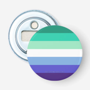 SlipperyJoe's trans-inclusive gay men's flag palet Bottle Opener