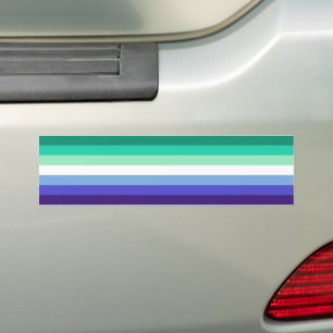 SlipperyJoe's trans-inclusive gay men's flag palet Bumper Sticker