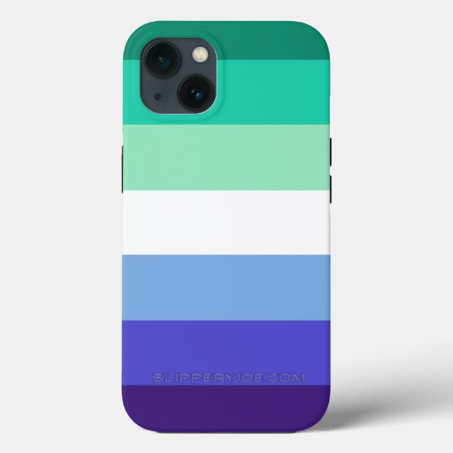 SlipperyJoe's trans-inclusive gay men's flag palet Case-Mate iPhone Case (Back)