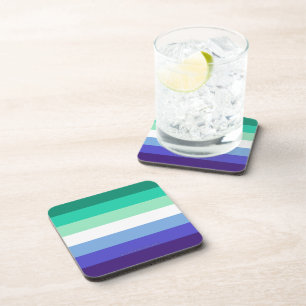 SlipperyJoe's trans-inclusive gay men's flag palet Coaster
