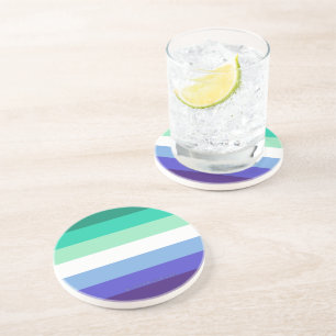 SlipperyJoe's trans-inclusive gay men's flag palet Coaster