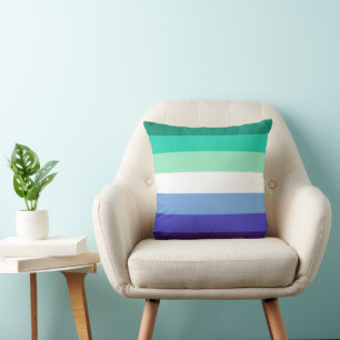 SlipperyJoe's trans-inclusive gay men's flag palet Cushion