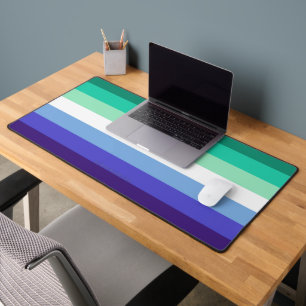 SlipperyJoe's trans-inclusive gay men's flag palet Desk Mat