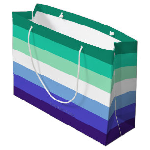 SlipperyJoe's trans-inclusive gay men's flag palet Large Gift Bag