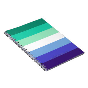 SlipperyJoe's trans-inclusive gay men's flag palet Notebook