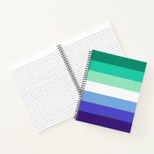 SlipperyJoe's trans-inclusive gay men's flag palet Notebook