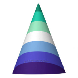 SlipperyJoe's trans-inclusive gay men's flag palet Party Hat