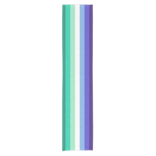 SlipperyJoe's trans-inclusive gay men's flag palet Short Table Runner