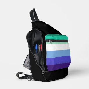 SlipperyJoe's trans-inclusive gay men's flag palet Sling Bag