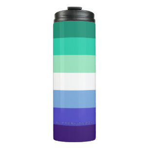 SlipperyJoe's trans-inclusive gay men's flag palet Thermal Tumbler