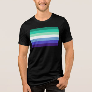 SlipperyJoe's trans-inclusive gay men's flag palet Tri-Blend Shirt