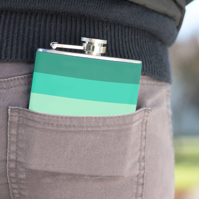 SlipperyJoe's Trans-Inclusive Gay Men's Pride Flag Hip Flask (In Situ)