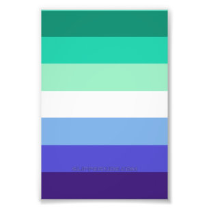 SlipperyJoe's Trans-Inclusive Gay Men's Pride Flag Photo Print