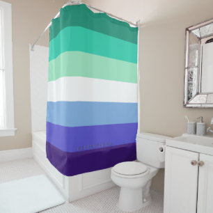 SlipperyJoe's Trans-Inclusive Gay Men's Pride Flag Shower Curtain