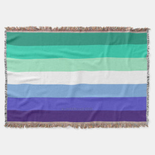 SlipperyJoe's Trans-Inclusive Gay Men's Pride Flag Throw Blanket