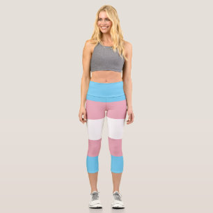 SlipperyJoe's transgender pride flag diversity rig Capri Leggings