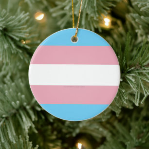 SlipperyJoe's transgender pride flag diversity rig Ceramic Ornament