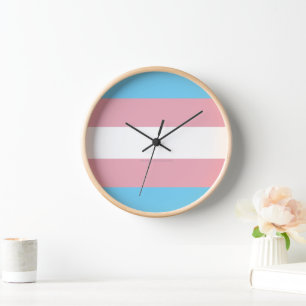 SlipperyJoe's transgender pride flag diversity rig Clock