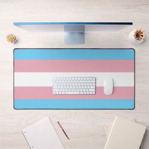 SlipperyJoe's transgender pride flag diversity rig Desk Mat