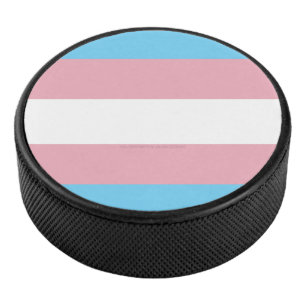 SlipperyJoe's transgender pride flag diversity rig Hockey Puck