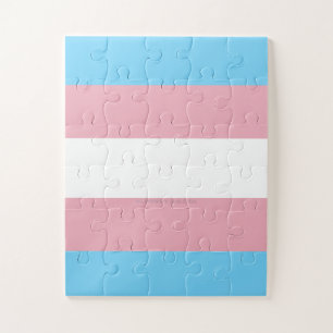SlipperyJoe's transgender pride flag diversity rig Jigsaw Puzzle