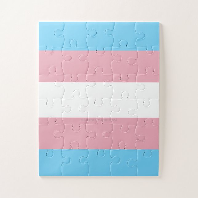 SlipperyJoe's transgender pride flag diversity rig Jigsaw Puzzle (Vertical)