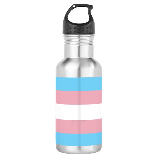 SlipperyJoe's transgender pride flag visibility di 532 Ml Water Bottle (Front)