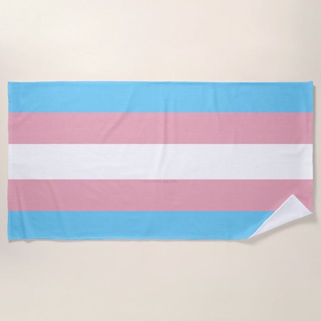 SlipperyJoe's transgender pride flag visibility di Beach Towel (Front)