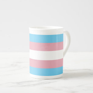 SlipperyJoe's transgender pride flag visibility di Bone China Mug