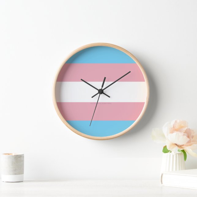 SlipperyJoe's transgender pride flag visibility di Clock (Home)